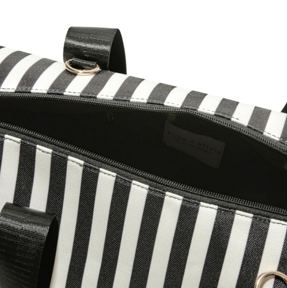 Alice + Olivia, Duffle Bag, Black and White‎ Stripe, NWT - Picture 5 of 11